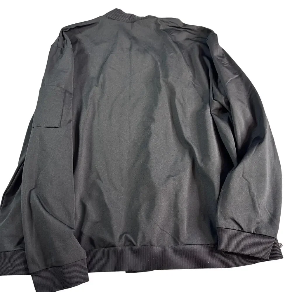 Chefwear Chef Jacket Coat Black Asymmetrical Zip Long Sleeve USA 2X Culinary
